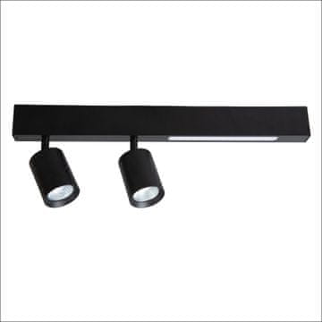 shumee Moderna dvojna stropna svetilka za dnevno sobo, črni trak, LED s spremenljivo barvo 5W + 2xGU10 MAGNET Milagro