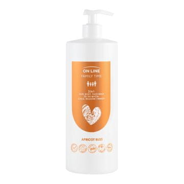 FORTE SWEEDEN SPLETNI Family Time 3-v-1 gel za umivanje telesa, las in obraza - Apricot Bliss 850 ml