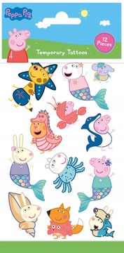 shumee Začasne tetovaže Peppa Pig Fairy Tale Birthday Festival 12 kosov.