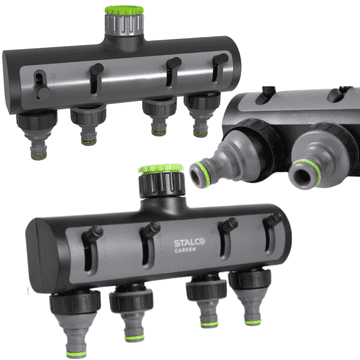 shumee EXP STALCO GARDEN Štirikratni vrtni razdelilnik vode za vrtne cevi