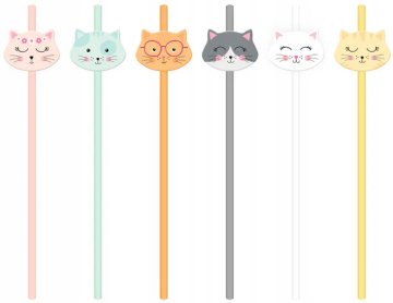 shumee Barvite papirnate slamice MAČKE Set mešanic za rojstnodnevno zabavo z mačkami, 6 kosov.