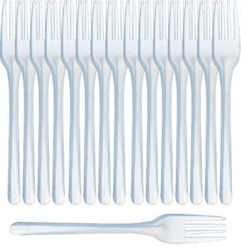 Plastične vilice za večkratno uporabo, bele vilice, jedilni pribor, 100 kosov