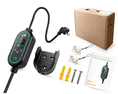 Emc² model 1016A-1F EVB TOP CLASS polnilnica, napredna različica/ 3,7 KW Šuko Wi-Fi, BT, App, RFID Menu LCD/ prenosna polnilna postaja, 5m Type2