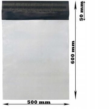 shumee Polietilenski poštni paketi za kurirje, beli XL 500 x 600 mm - 50 kosov 2344
