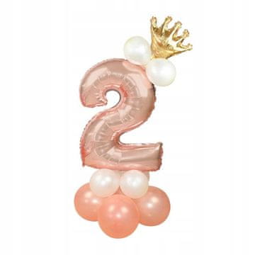 shumee Komplet rožnato zlatih balonov številka 2, 1 komplet