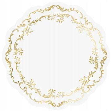 shumee Papirnati podstavki za namizni pribor, krožnik, belo zlato, obhajilo, krst, 6 kosov.