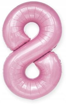 shumee Folija balon številka 8 OSEM pastelnih vrtnic 100 cm