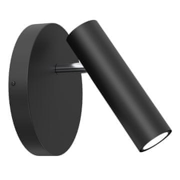 shumee Stenska bralna svetilka, cev, črna s kromiranim elementom Axion 1xGU10 8W Luminex