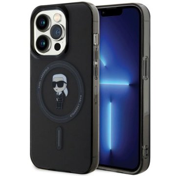 shumee Karl Lagerfeld KLHMP14LHFCKNOK trdi ovitek za iPhone 14 Pro 6.1" črn/črn IML Ikonik MagSafe