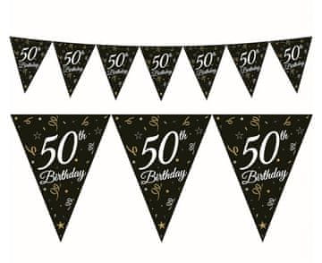 shumee Papirnata girlanda Beauty&Charm z zastavicami "50" 28 x 270 cm GP-GF50
