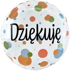 GoDan Folija balon z zahvalnico, pisane pikice, 45 cm, 1 kos.