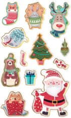 shumee 3D epoksi nalepke za božič, 12 kosov.