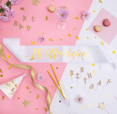 shumee 18. ROJSTNI DAN Lent osemnajst belo zlato 160 cm