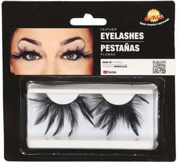 shumee Umetne trepalnice, nalepljene na ČRNO PERJE, 1 par