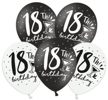 shumee 30 cm baloni za 18. rojstni dan, mešanica 5 kosov.