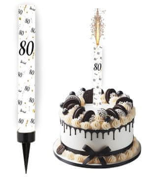 Fontana za torte ČRNI NAPISI 80. rojstni dan 1 kos.