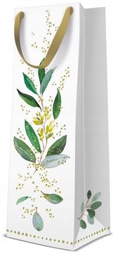 shumee Darilna vrečka za steklenice vina z evkaliptusom v boho slogu 12x10x37cm
