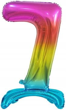 shumee B&C folija balon številka 7 stoječi, mavrica, 74 cm