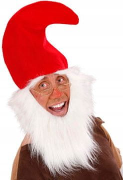 shumee Rdeča kapa škrata škrata z belo brado in božičnimi obrvmi