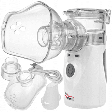 shumee PRENOSNI TIHI INHALATOR Z NEBULIZATORJEM ZA OTROKE IN ODRASLE 2 MASKI PROMEDIX