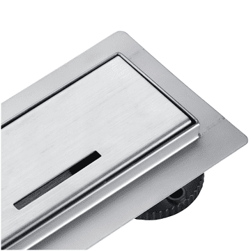 shumee Linearni odtok Basic Decor Inox z enojno dekorativno ploščo, 80 cm