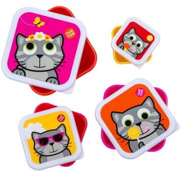 shumee Posodice za hrano za mucke, 4 kosi, Tum Tum