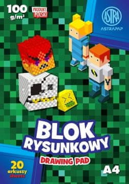 shumee Astra bel risalni blok A4 100g 20 listov Pixel