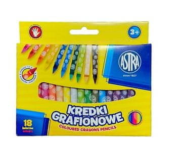 shumee ASTRA šolske grafitne voščene barvice, 18 kosov.