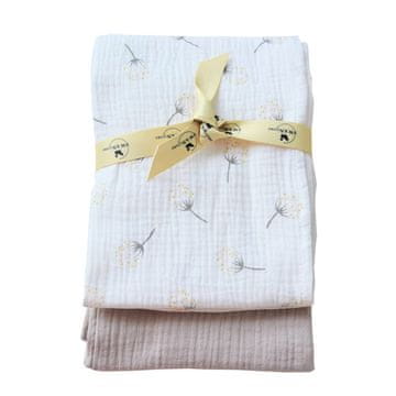 shumee Muslinske plenice 60x60 - bež + beli regrat, SwanStore