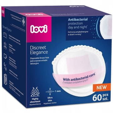 shumee Vložki za dojenje Discreet Elegance White, 60 kosov, Lovi