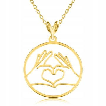 shumee Zlata ogrlica Heart Hands Hands Love Heart Hands SREBRO 925