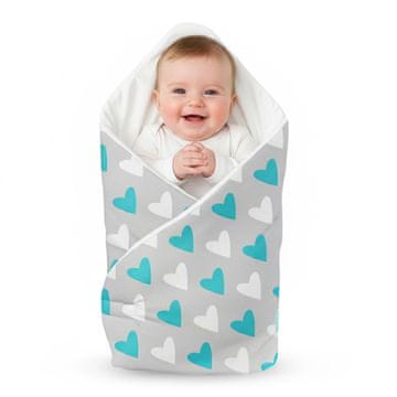 shumee 75x75cm otroška povojna ruta - turkizna srca