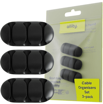 Allity ASA-400 komplet organizatorjev za kable, 3 kos, črn