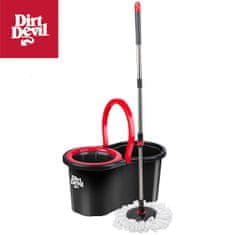 Dirt Devil Komplet za čiščenje tal / površin, 360° vrtljiva krpa, 16L vedro, ultra lahek, trpežen, enostavno čiščenje, črno-rdeč