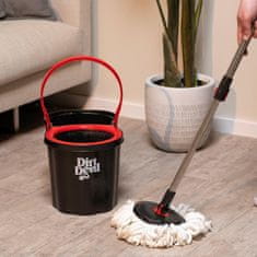 Dirt Devil Komplet za čiščenje tal / površin, 360° vrtljiva krpa, 16L vedro, ultra lahek, trpežen, enostavno čiščenje, črno-rdeč