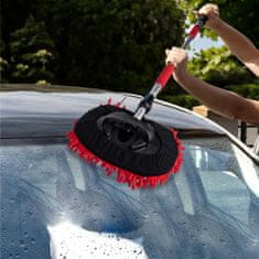 Dirt Devil Komplet za pranje / čiščenje vozil, 5 kos, ALL IN ONE, 1x mehka krtača, 1x šenilna krpa, 3x držalo, možnost priključitve cevi za vodo, črno-rdeč