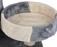 PET Toys mačje drevo in praskalnik za mačke, 2 nivoja, za praskanje / spanje / igranje, 58x50x33cm, sivo-rjavo