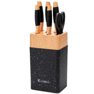 EliteHoff KOMPLET KUHINJSKIH NOŽEV V STOJALU Z BRUSILCEM E-6267