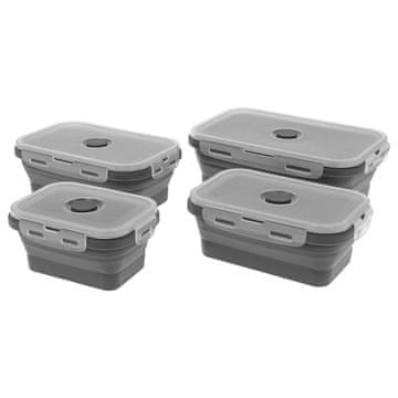 BRUNBESTE KOMPLET 4 ZLOŽLJIVIH SILIKONSKIH POSOD ZA HRANO S POKROVI 3345