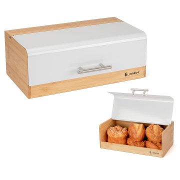 EliteHoff BAMBUSOVA ŠKATLA ZA KRUH POSODA ZA KRUH E-6068 BELA