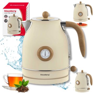 KLAUSBERG ELEKTRIČNI GRELNIK VODE 1,7 L S TERMOMETROM KLAUSBERG KB-9006 RETRO