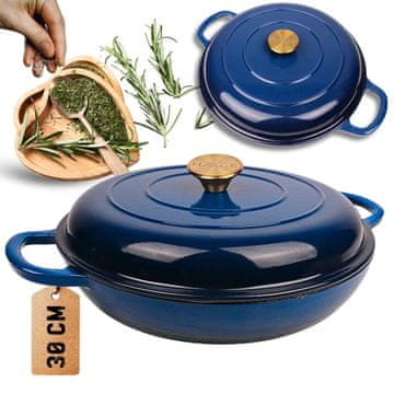 shumee Emajliran lonec iz litega železa, raven, 30 cm, 3 l, moder