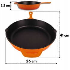 Emajlirana litoželezna ponev 26 cm oranžna