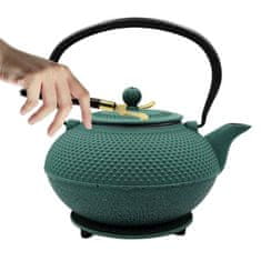 shumee VRČ IZ LITOŽELEZA, ZELEN, 1,4 L, S FILTERJEM IN SKODELICI, DARILNO