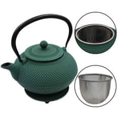 shumee VRČ IZ LITOŽELEZA, ZELEN, 1,4 L, S FILTERJEM IN SKODELICI, DARILNO