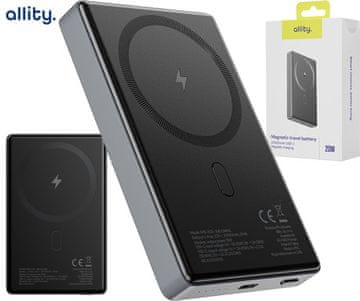 Allity APB-300 powerbank polnilna baterija, 10.000mAh, 20W, Quick Charge, siva