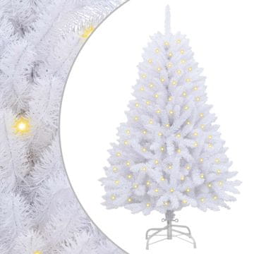 Vidaxl Umestno božično drevo med 150 LED Bela 150 cm PVC in kovina