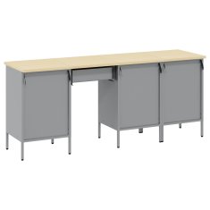 Vidaxl Delovna omara s predalom 4 pcs Črna 200 x 55 x 85 cm