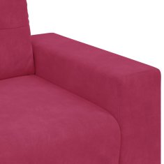 Vidaxl Kavčna garnitura 3 pcs Vetrna rdeča 221 x 80 x 80 cm Žamet