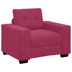 Vidaxl Kavčna garnitura 3 pcs Vetrna rdeča 221 x 80 x 80 cm Žamet